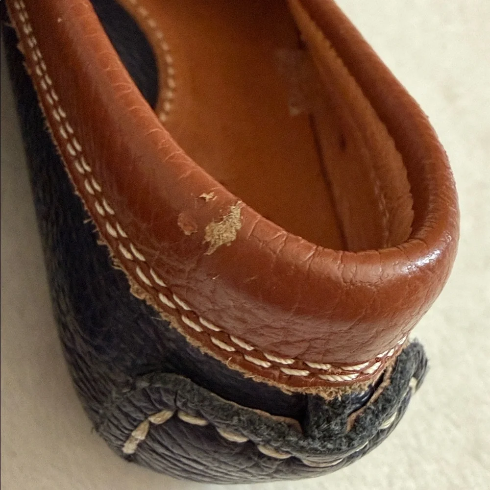 Atlanta Mocassin | Handmade Pebbled Leather Loafers Gray/Blue/Brown EU 30/US 13
